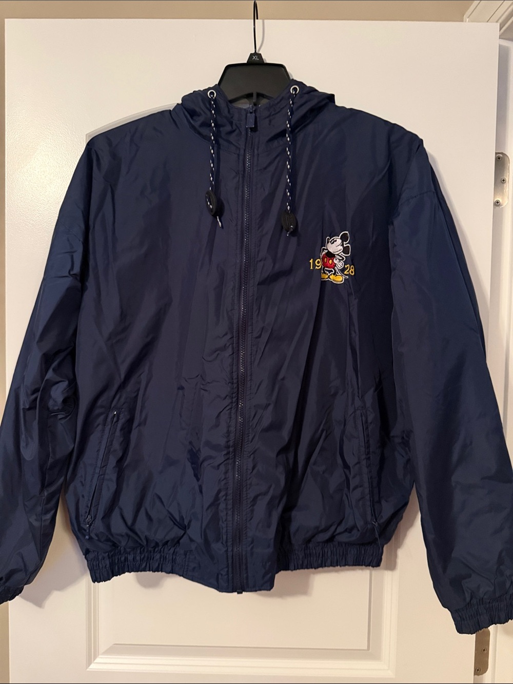 Disney Navy Hooded Rain Jacket with Mickey Embroidery